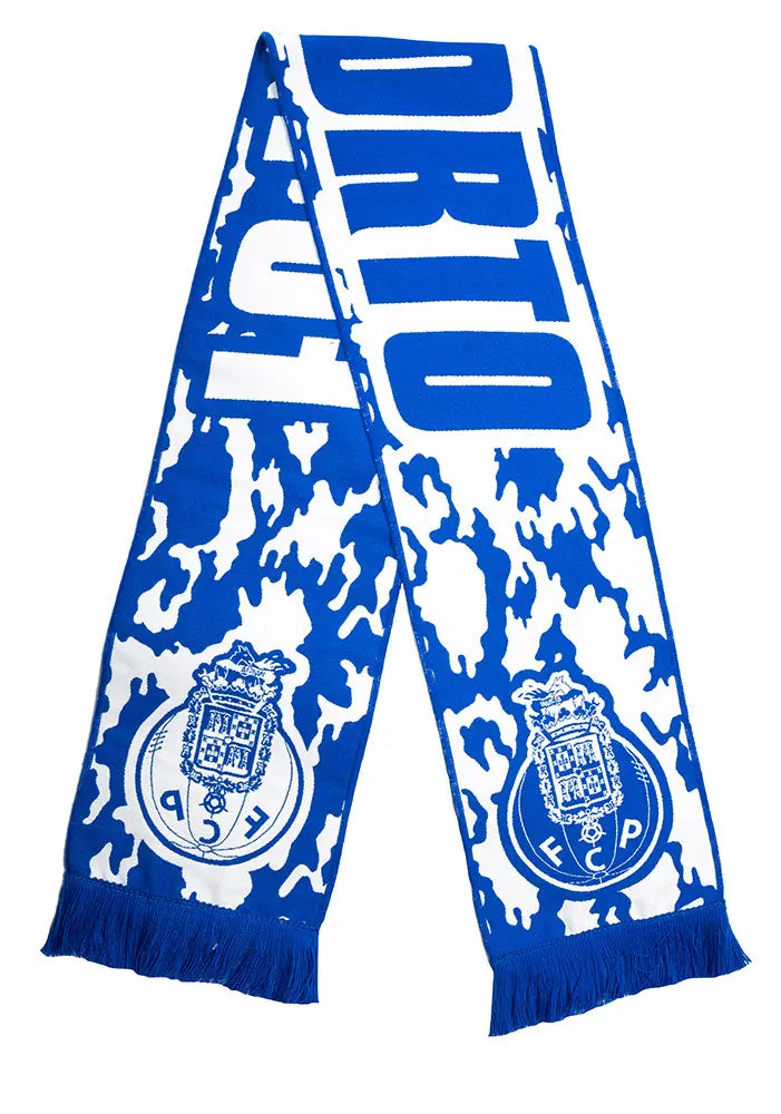 Blue and White Camouflage Scarf